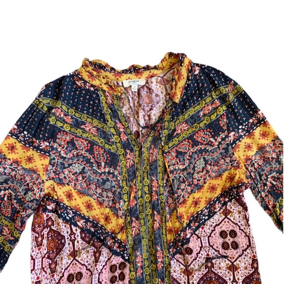 Umgee Boho Print Semi Sheer Tunic - Picture 2 of 7